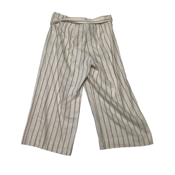 J. Jill Linen Stretch Jenna Crop Pants Striped Wide Leg Size Medium - Picture 3 of 10